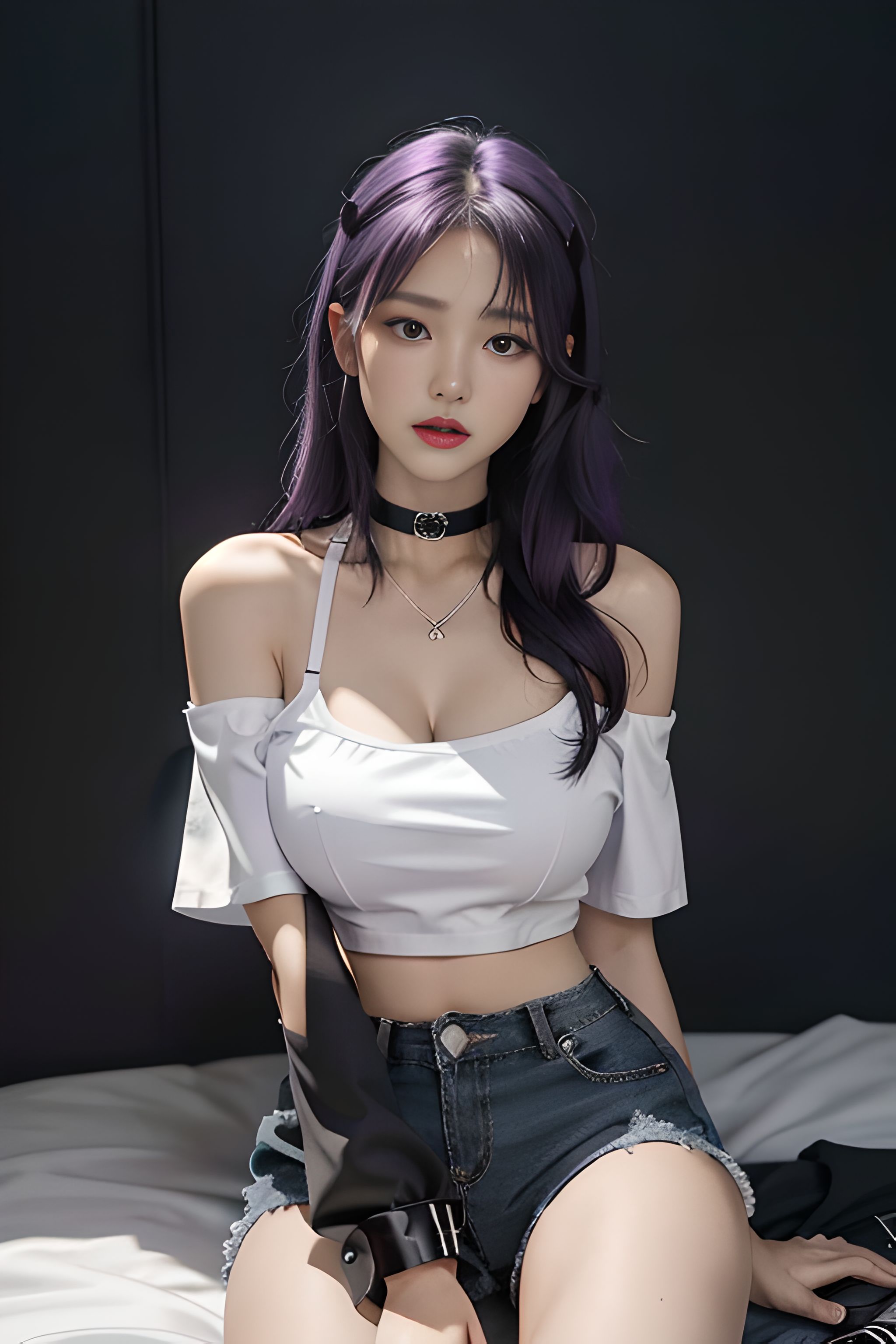 吊带上衣和紧身裤子拉丁舞服,黑色吊带背心蓝色紧身裤