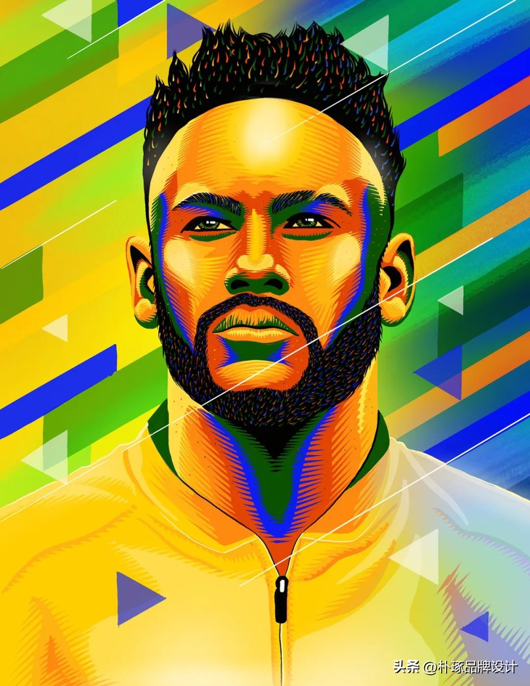 足球插画人物图片,足球运动员海报手绘简单一点