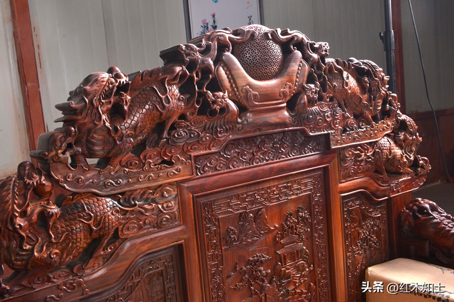 老挝大红酸枝独板沙发价格,老挝大红酸枝战国沙发价格