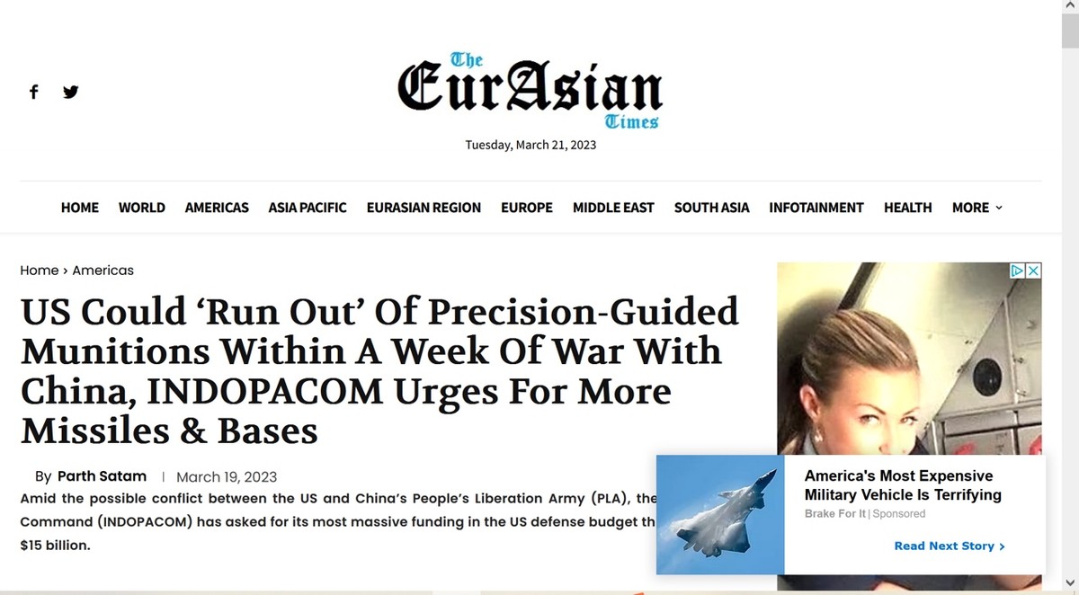 美军预演介入台海，短短一周就耗尽*药弹**，原材料还必须从中国进口