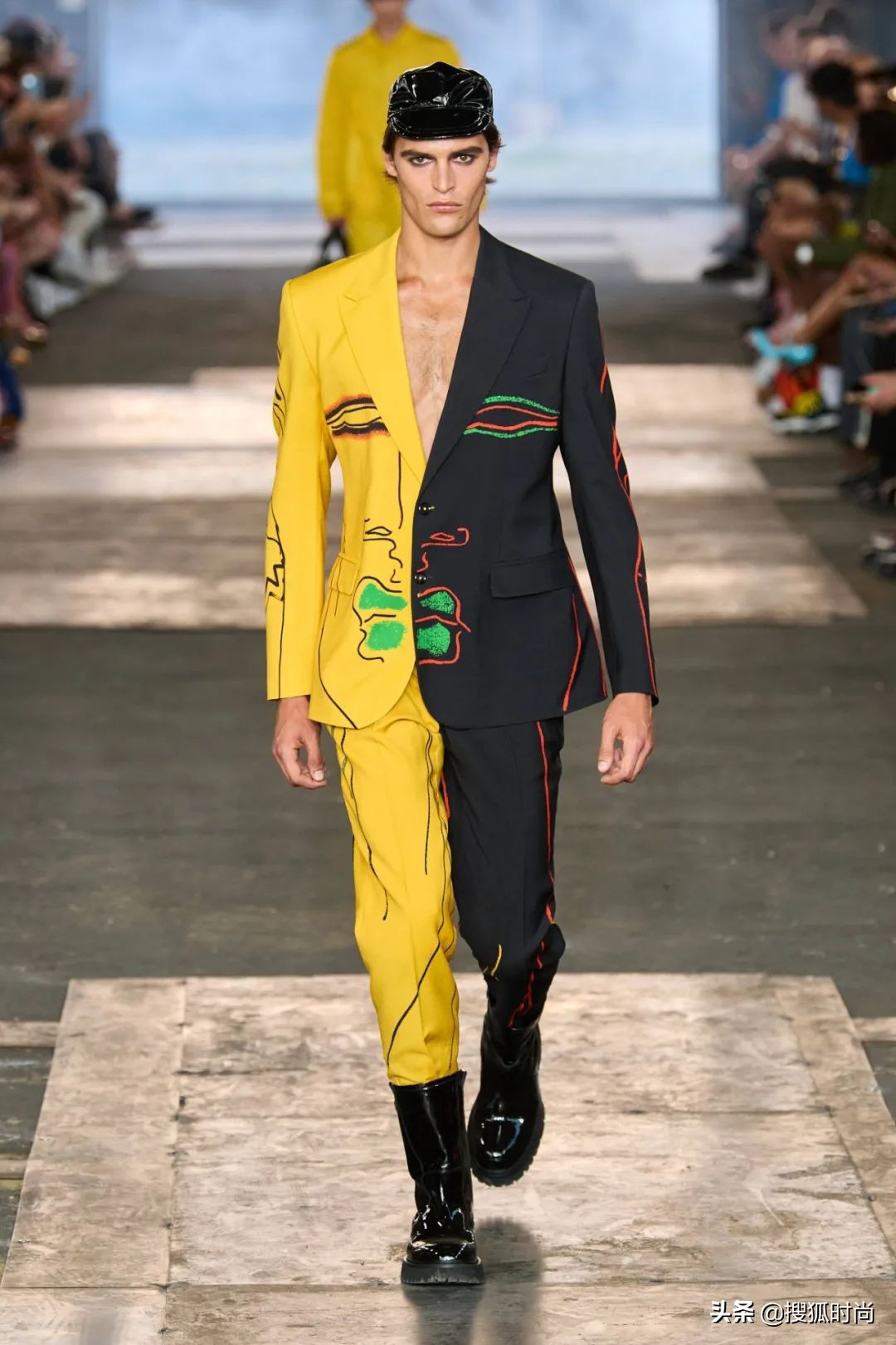 米兰男装时装周衬衣短裤,米兰时装周黑色露肩