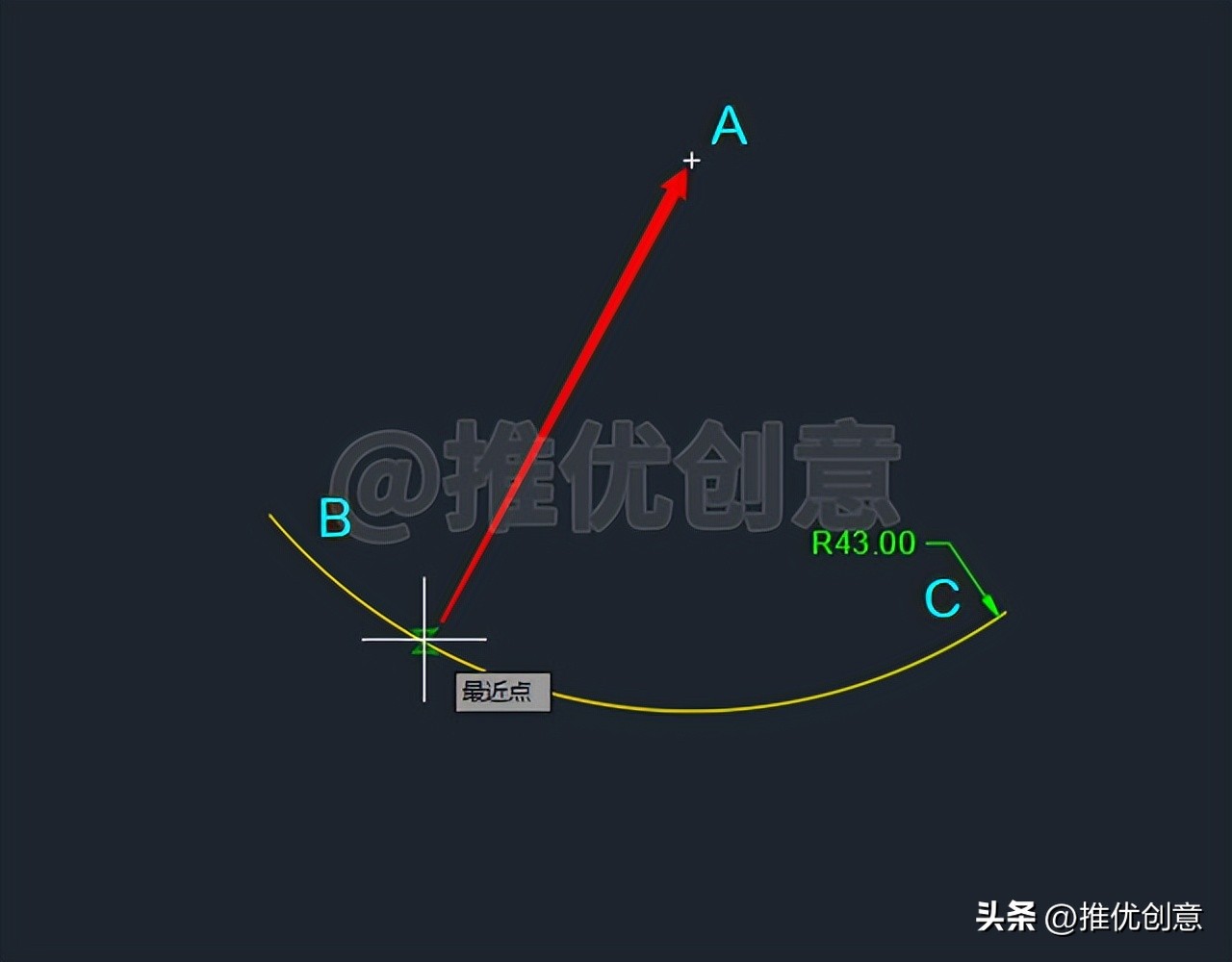 cad圆弧起点端点圆心画法,cad2007画指定圆心端点的圆弧