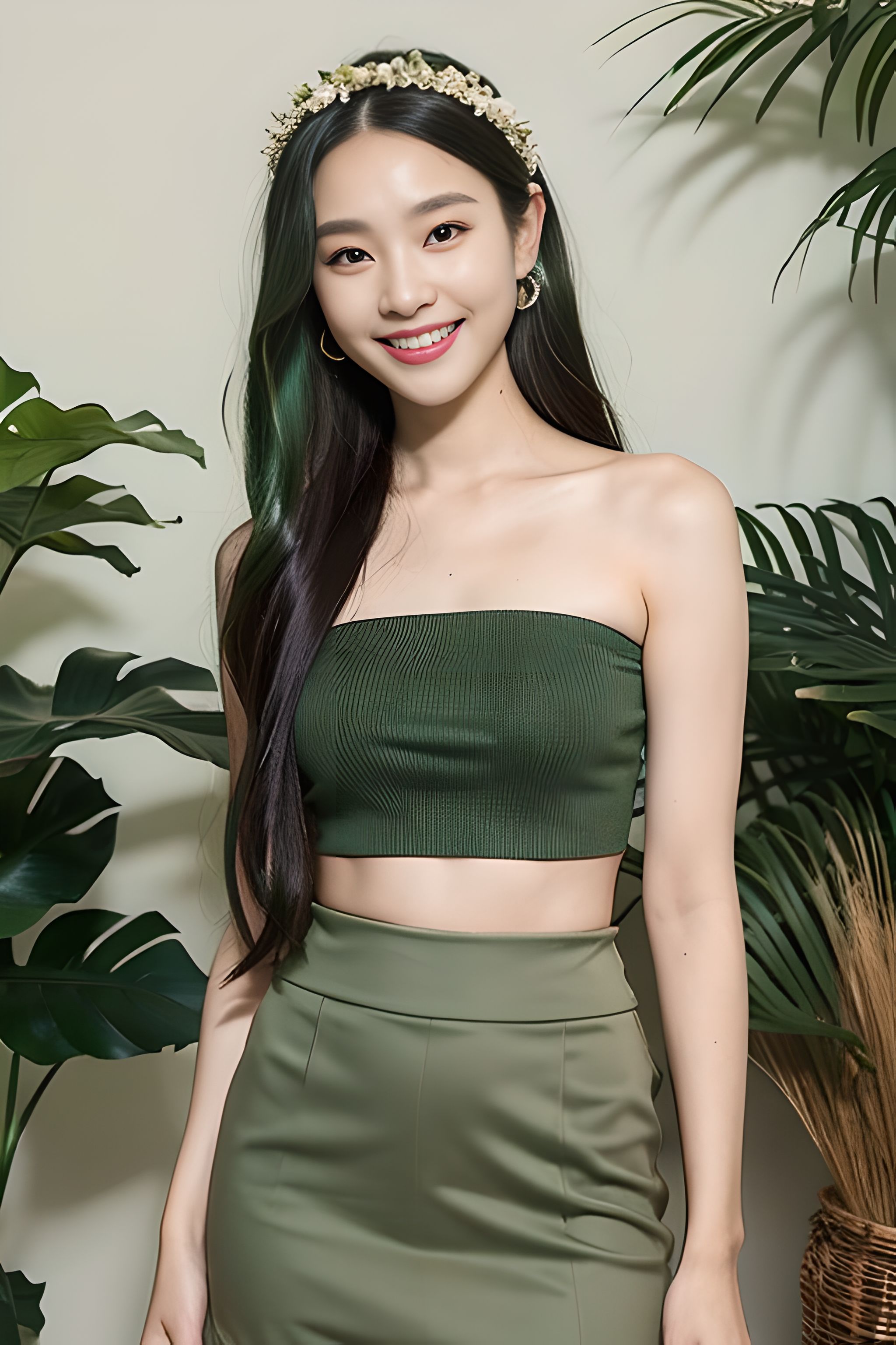 记得绿罗裙，处处怜芳草！绿头发，绿色迷你裙，绿出新芬芳！