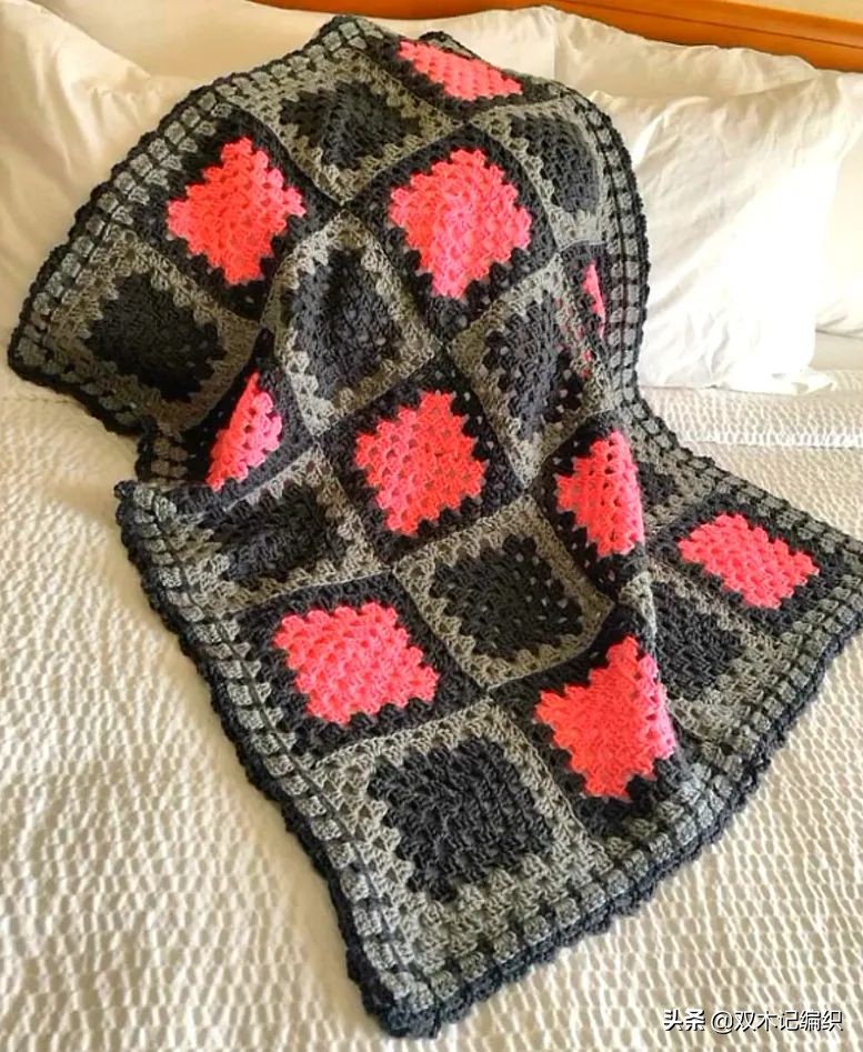 纯色手工编织毯子教程图解,针织毯子紫色和蓝色哪个好
