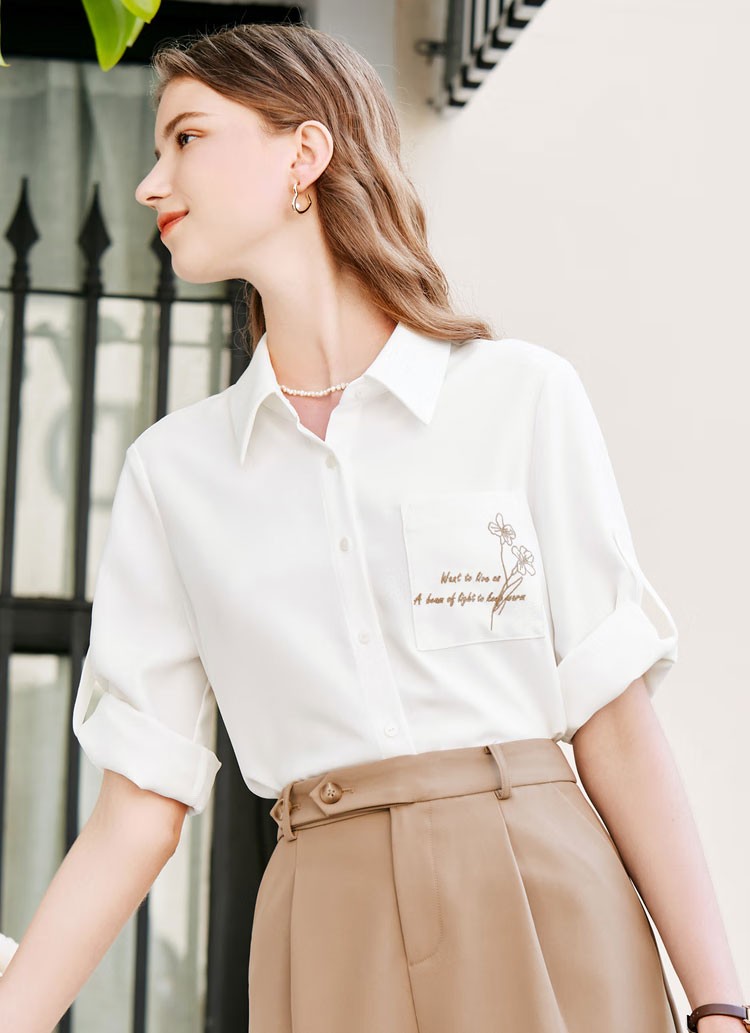 又纯又欲长款的衬衫推荐,想要一款高级感满满的职场白衬衫