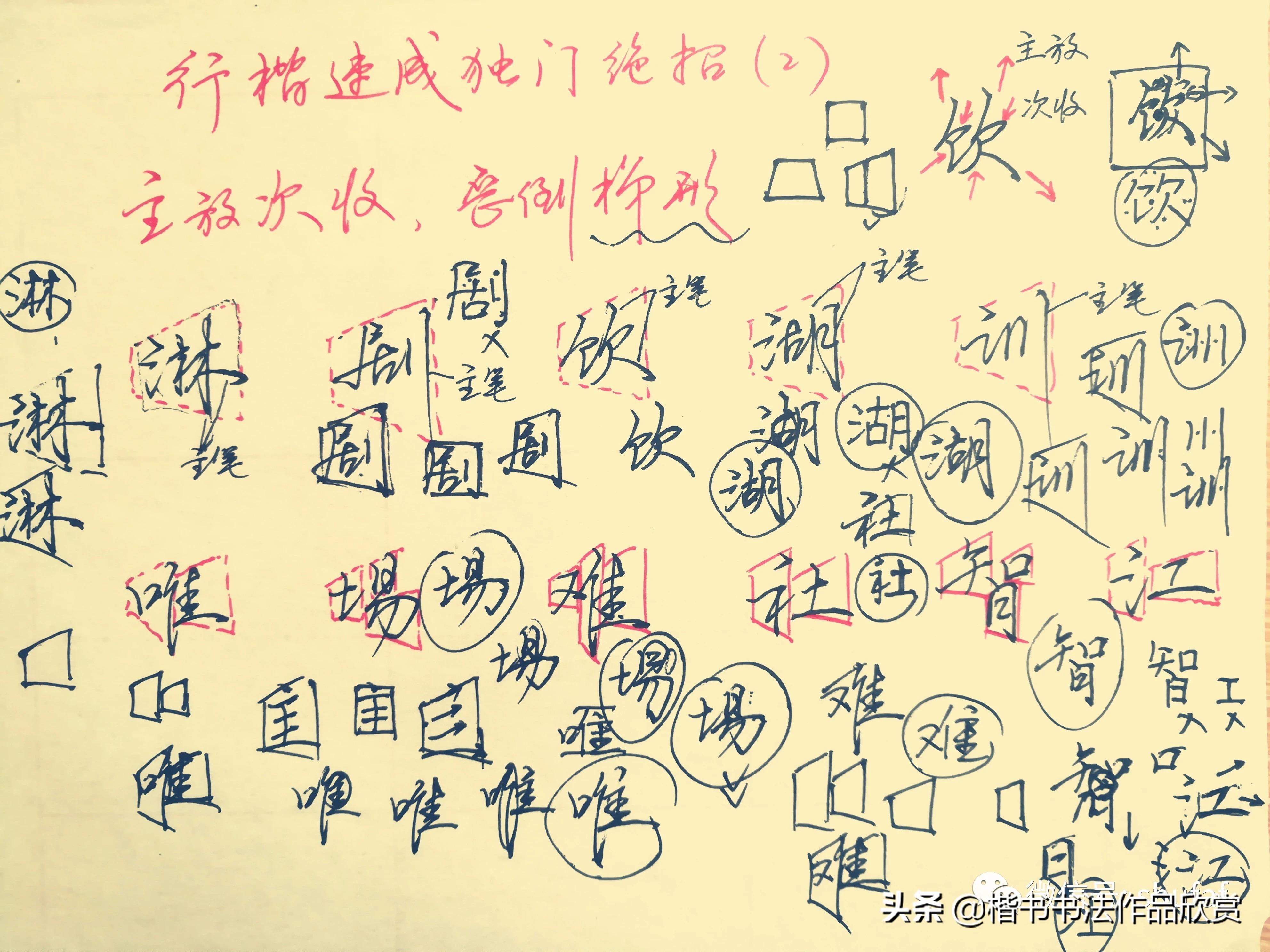 硬笔行楷练字技巧入门基础毛笔,硬笔行楷练字自学教程