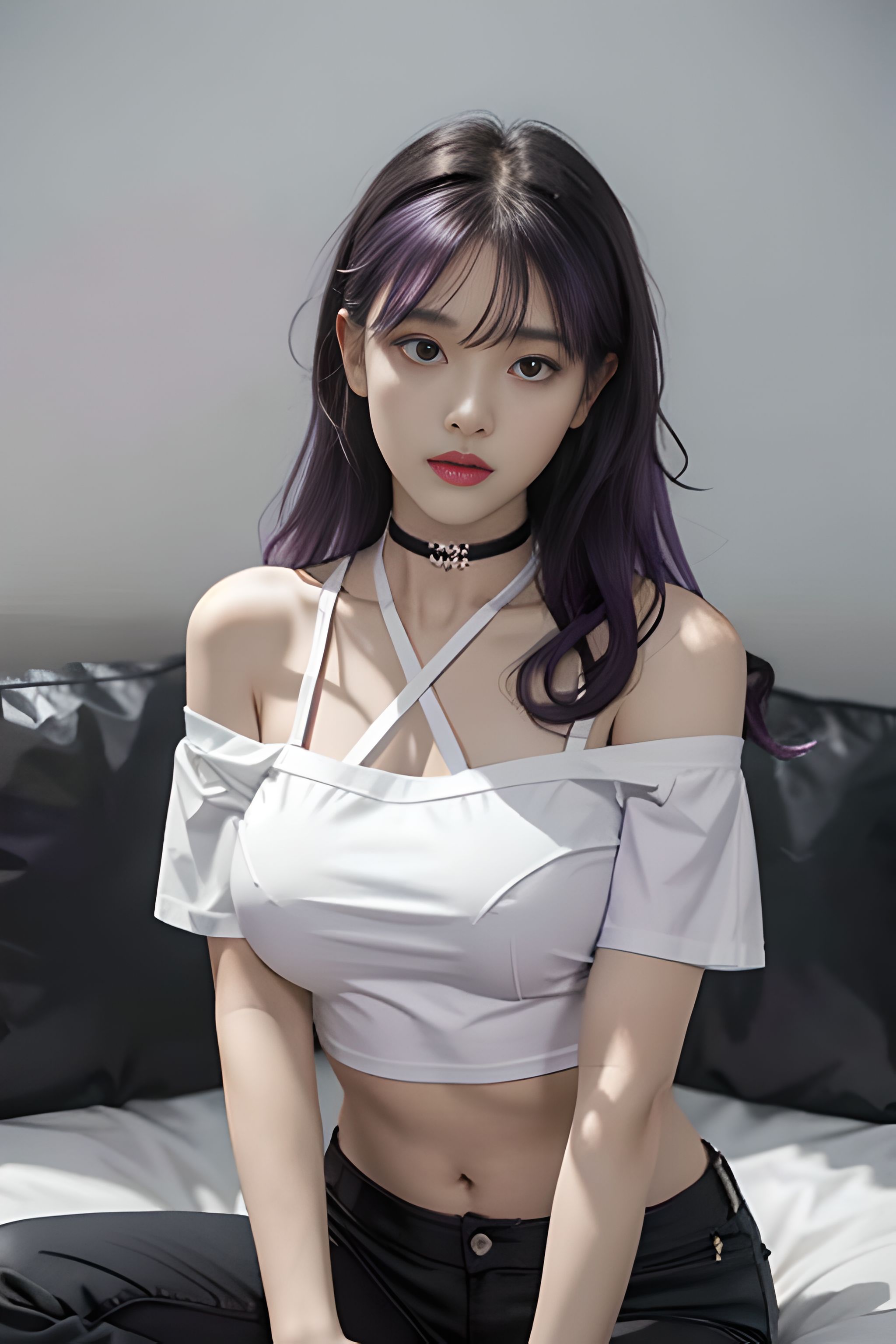 吊带上衣和紧身裤子拉丁舞服,黑色吊带背心蓝色紧身裤