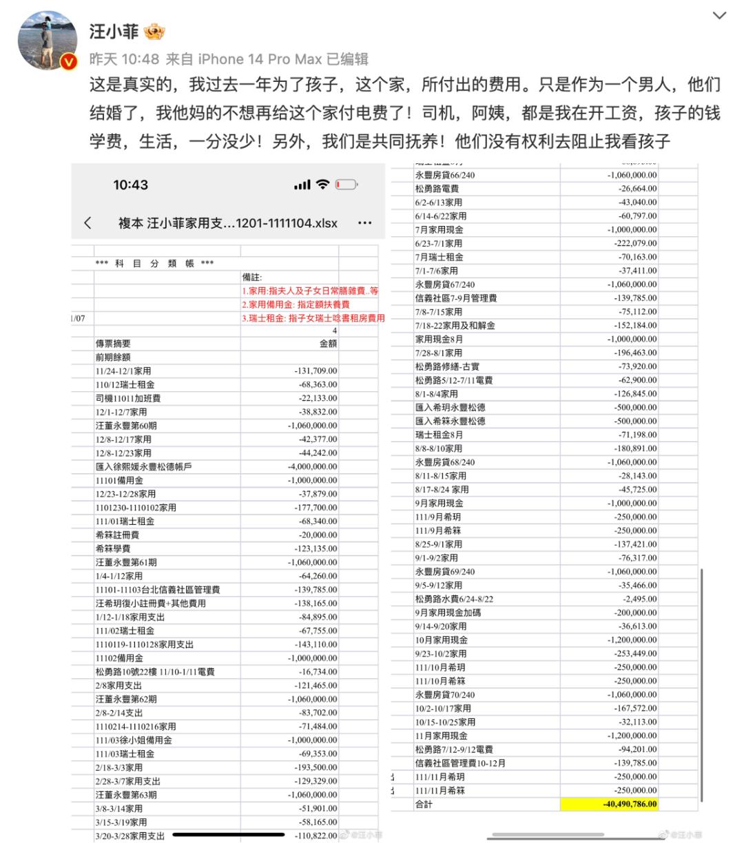 汪小菲为什么要帮她付电费,汪小菲缴2个月电费多少