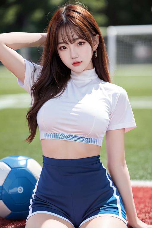 足球宝贝二次元少女,ai足球美女