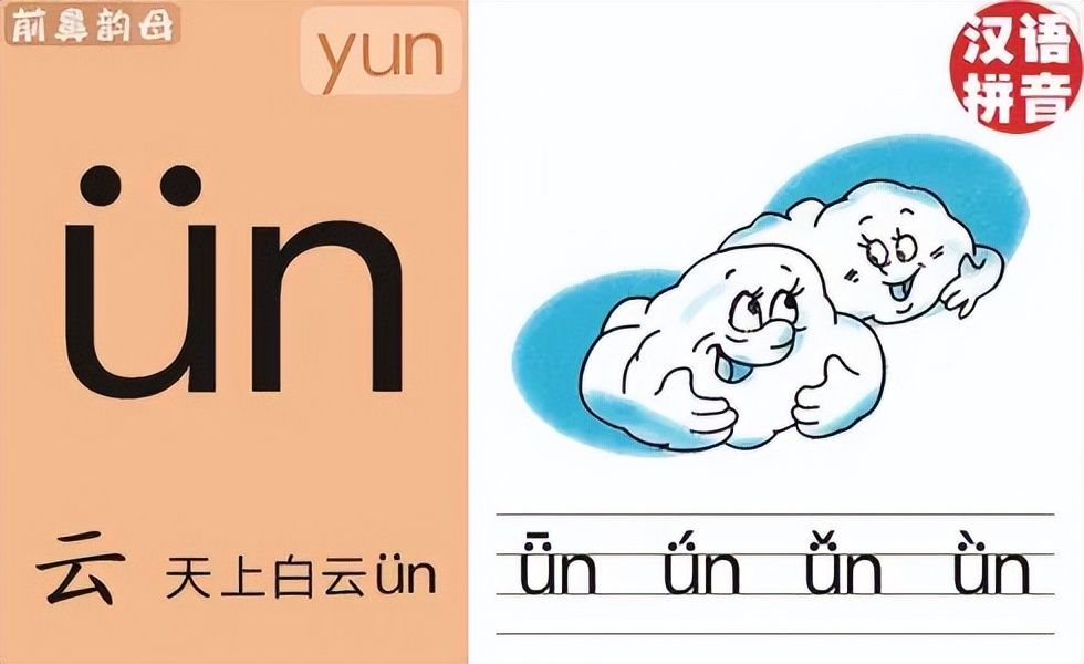儿童拼音声母韵母整体彩色卡片,小学拼音声母韵母拼读全表