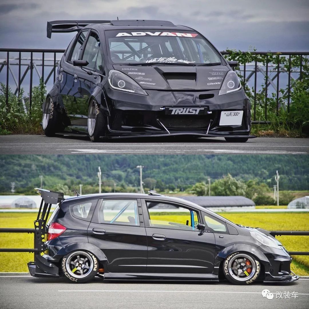 战斗范儿拉满的黑武士本田飞度GE和思域EG,兼顾素雅和张狂