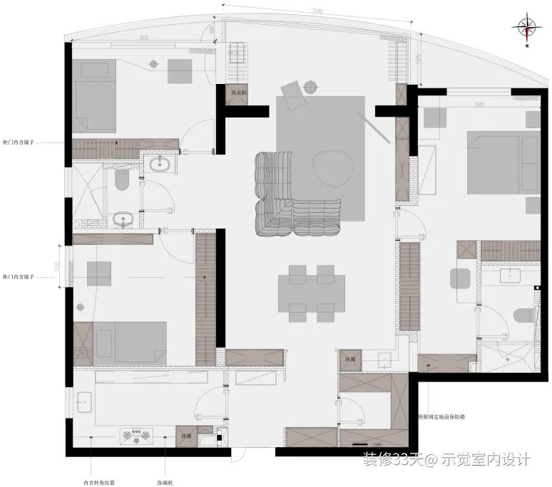 增加进门玄关迎面墙效果图,入户玄关客厅书柜一体效果
