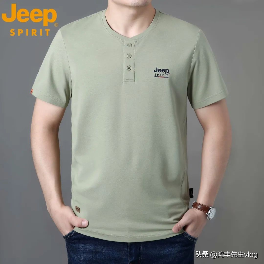 jeep短袖t恤专卖店男装翻领,jeep短袖t恤男纯棉官方正品