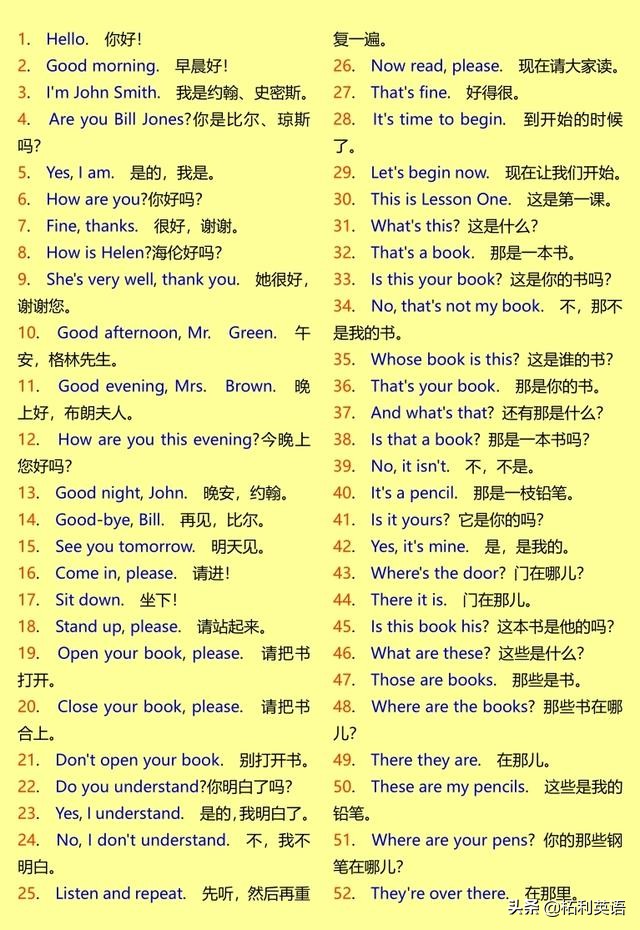 英语短句1000句,对话英语短句100句