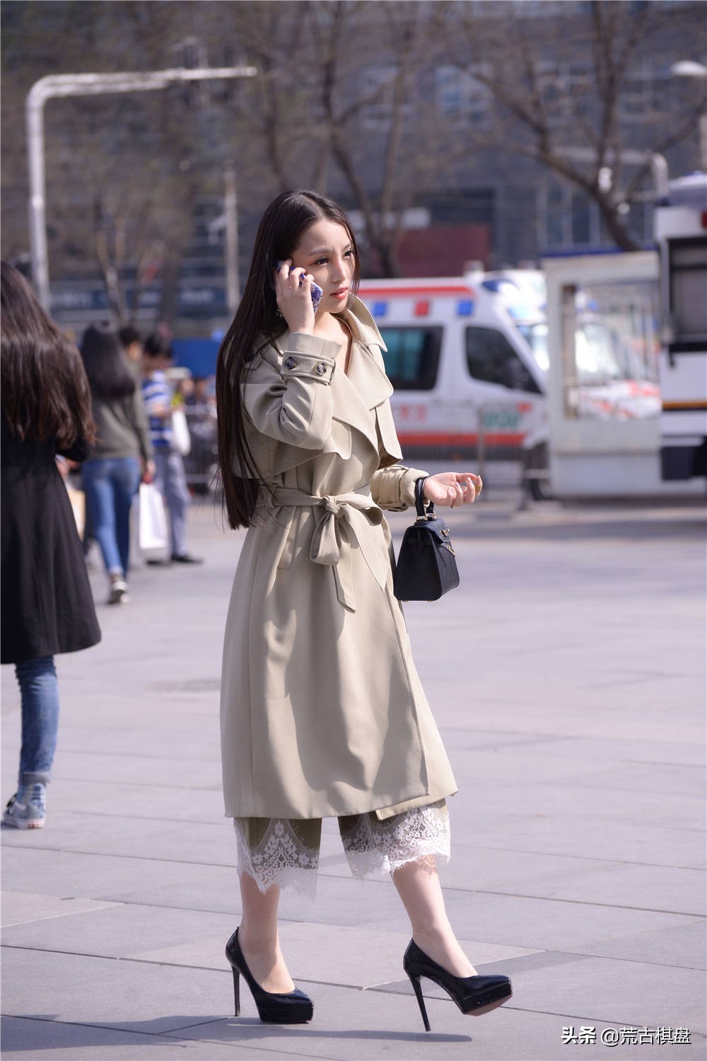 12厘米防水台粗跟高跟鞋,15厘米粗跟尖头防水台