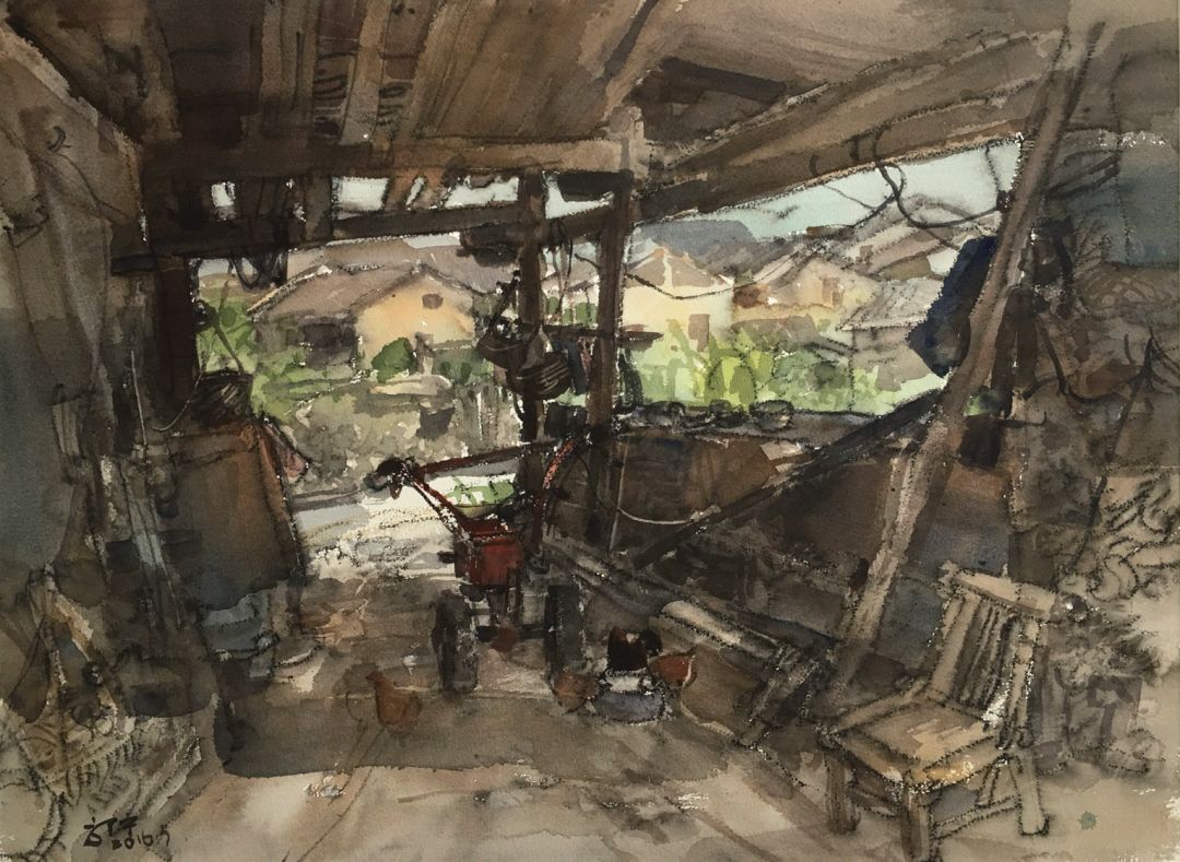 郭宁油画水彩画作品集,诗情画意