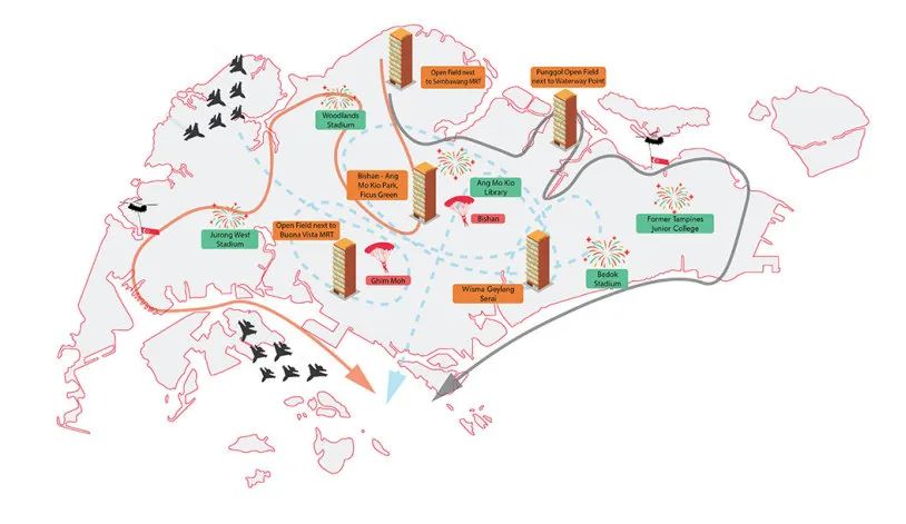 新加坡国庆烟花观看,新加坡国庆节空军跳伞
