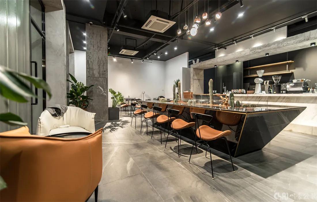 轻奢风咖啡厅设计,极简风咖啡馆装修高级感