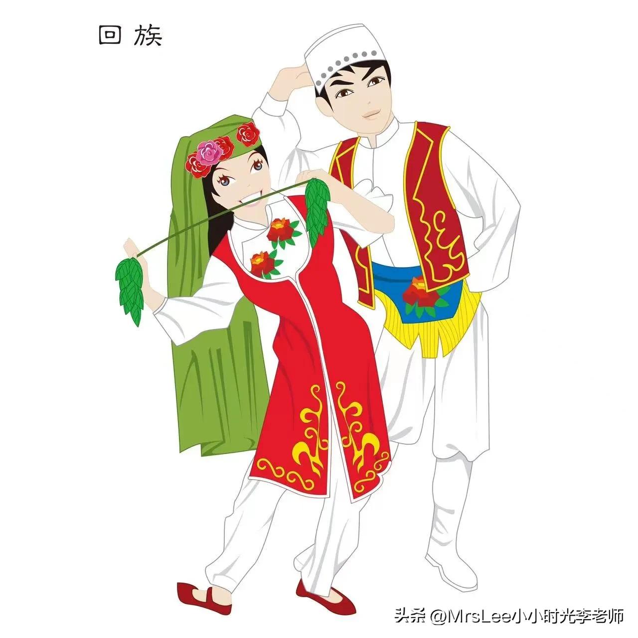 56个民族插图单人,56个民族插图画