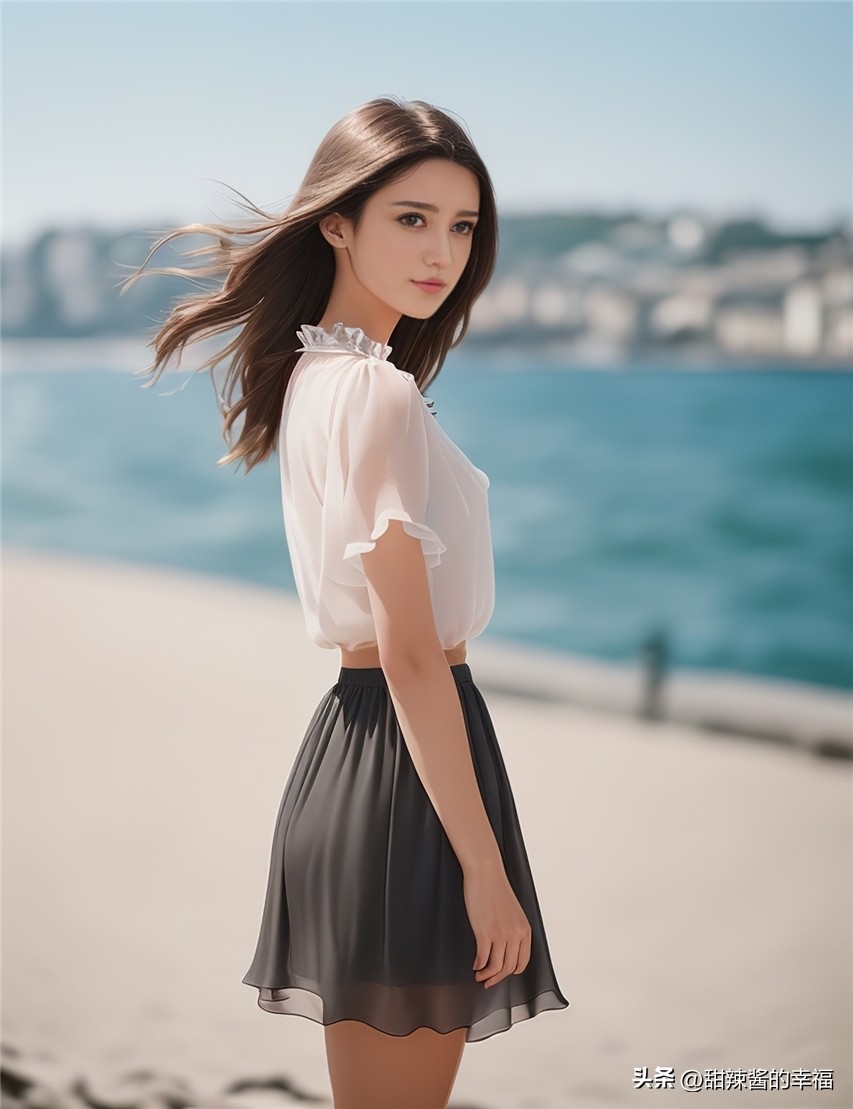 雪纺纱中长款,小清新甜美雪纺纱