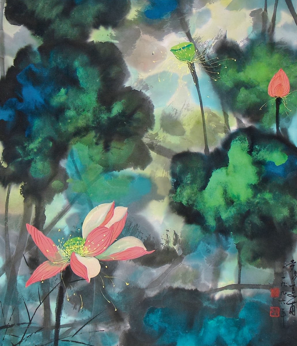 袁运甫著名画作,袁运甫彩墨荷花画法