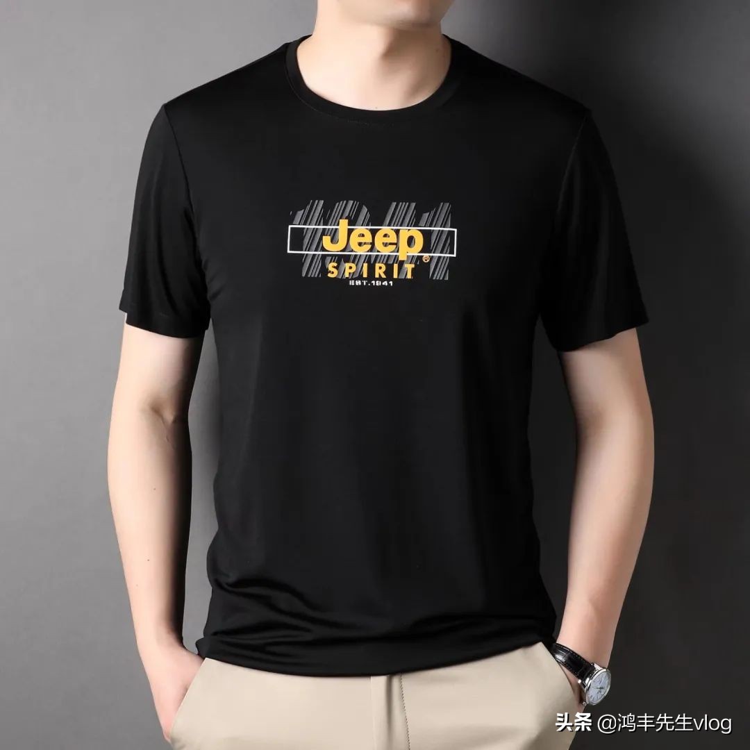 jeep短袖t恤专卖店男装翻领,jeep短袖t恤男纯棉官方正品