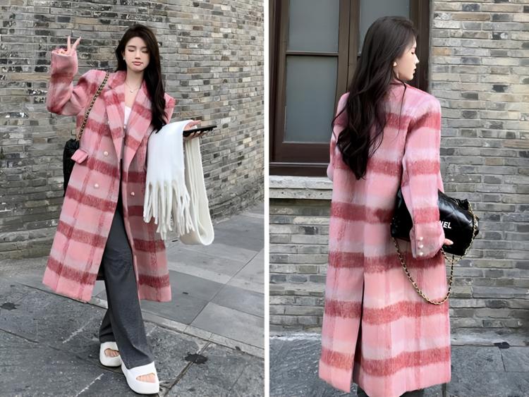 黑色呢子中短款大衣搭配出高级感,长款呢子大衣怎么搭配好看又保暖