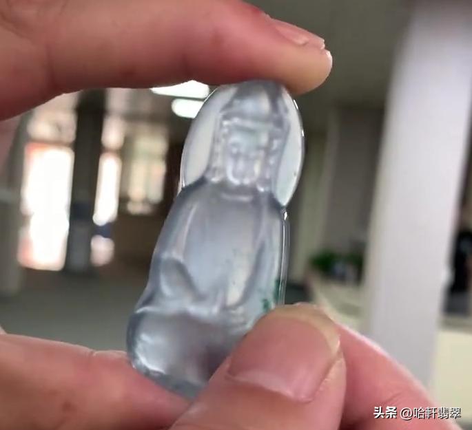 莫西沙翡翠观音成品,莫西沙场口的正装观音