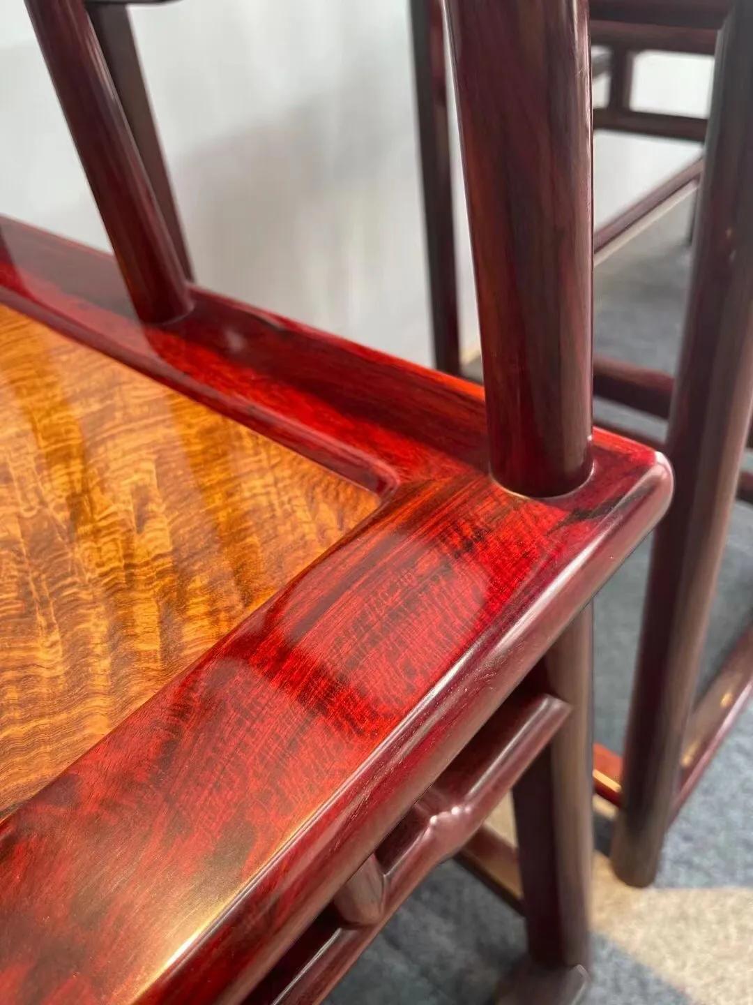 印度小叶紫檀矮背南官帽椅,印度小叶紫檀官帽椅三拼