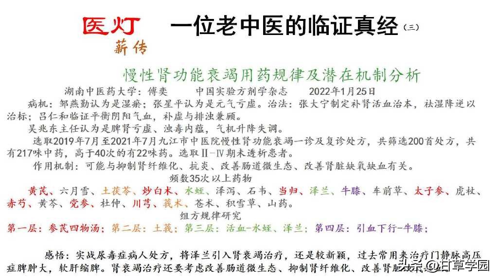 甘草学园|数据挖掘治疗慢性肾功能衰竭的感悟