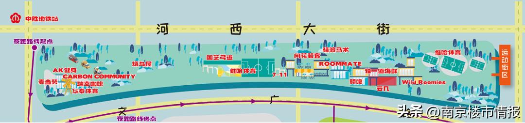 南京河西24小时不夜城,南京不夜城全景