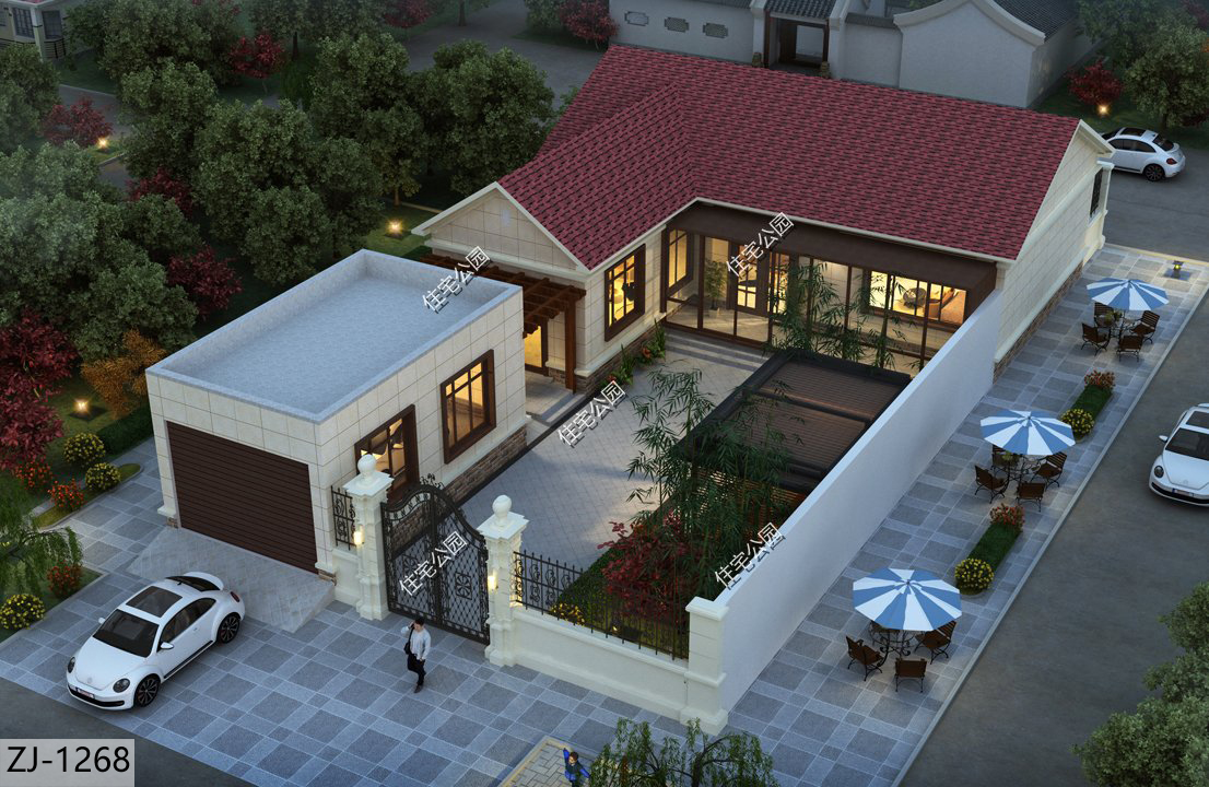 最实用100平农村别墅自建房,当下最流行的农村一层别墅