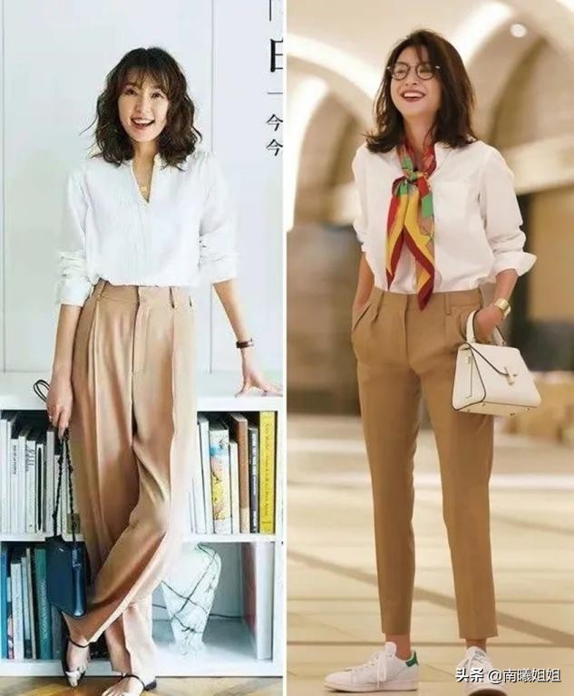 高腰卡其色显瘦直筒裤,小黑裤窄版直筒裤显瘦