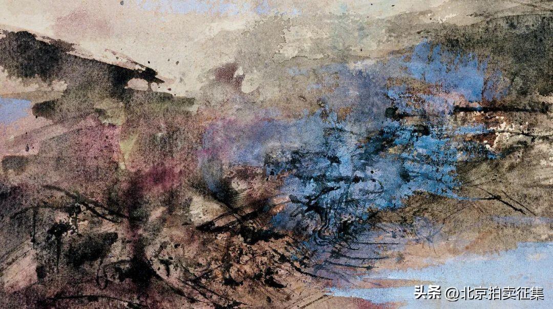 嘉德拍卖现场吴冠中作品,吴冠中黑白水墨画拍卖