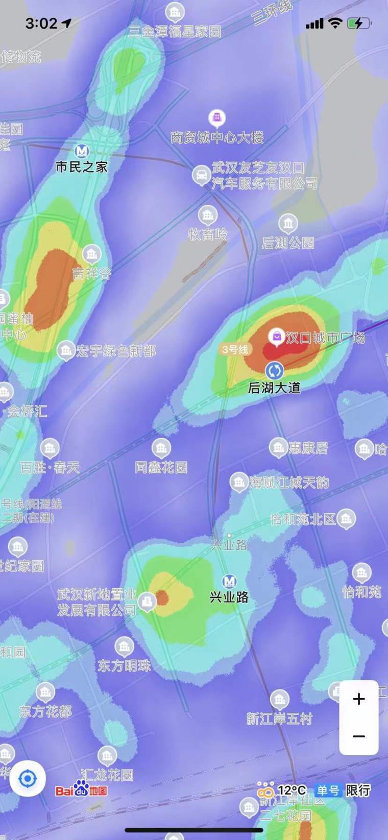 武汉城市人口密度分布热力图,最新人口热力图谁才是武汉第一