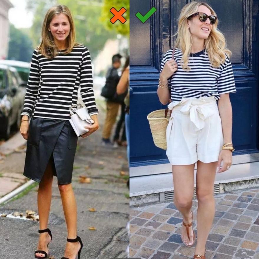 经典条纹衫的三种搭配,条纹衫怎么穿好看