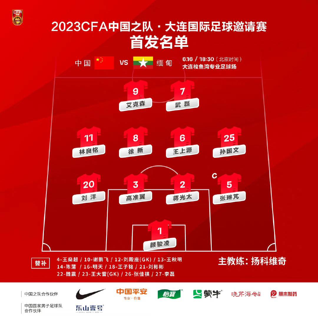 国足对缅甸林良铭首发,输缅甸很遗憾