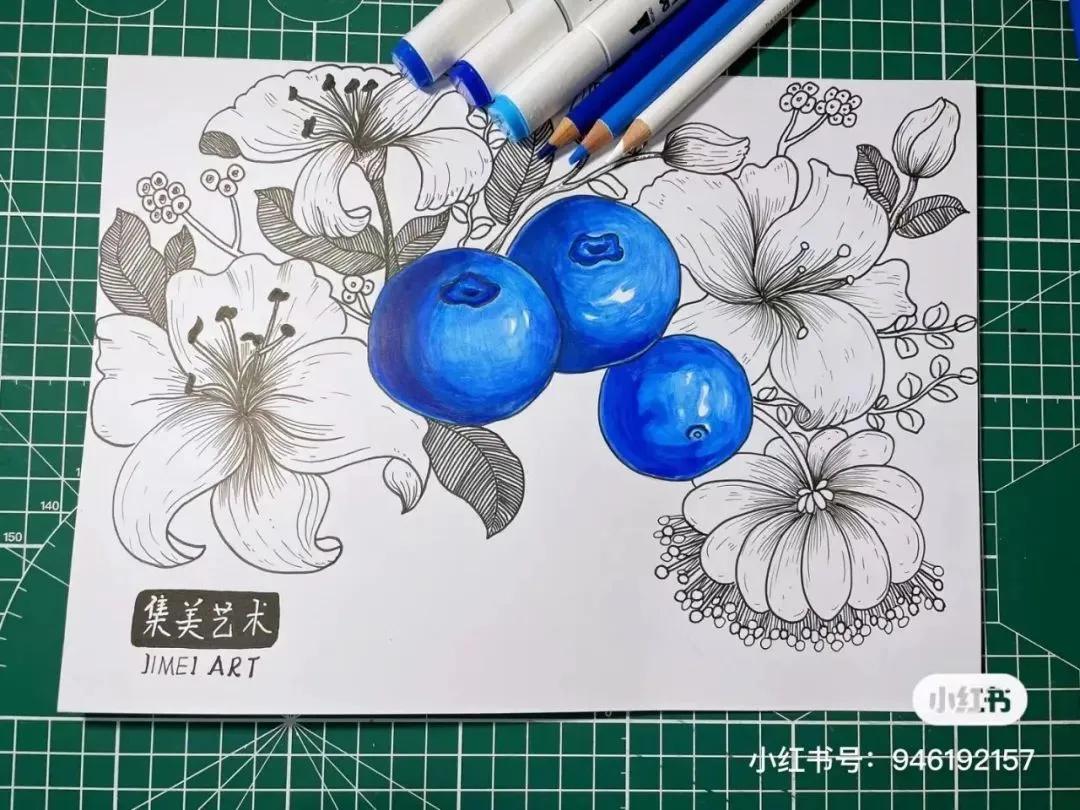 彩铅画出马克笔的效果,彩铅马克笔混合画