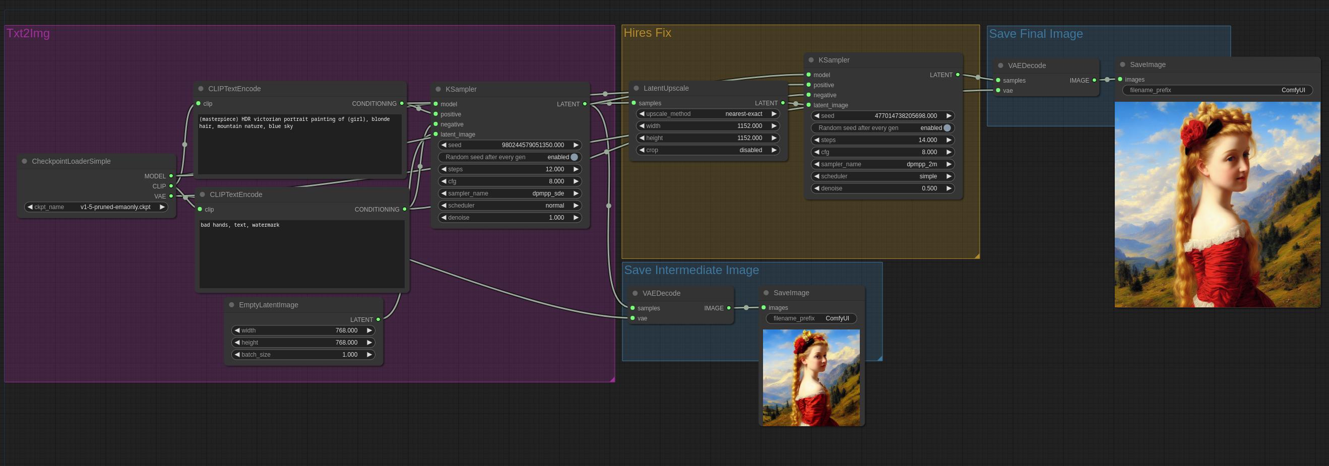 每天一个AI姬，AI绘画工具ComfyUI的高清修复技巧