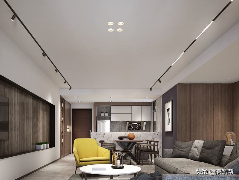 客厅做无主灯卧室不做吊顶可以吗,无主灯磁吸轨道灯客厅吊顶效果图