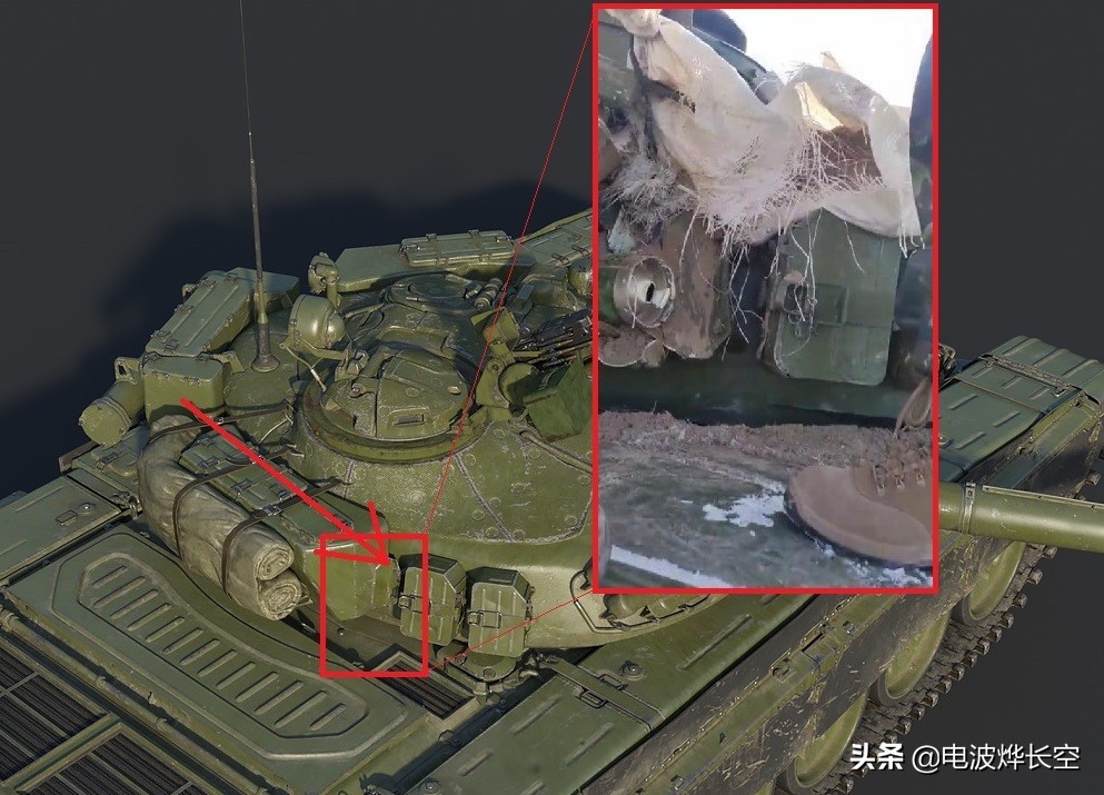 俄军坦克被摧毁炮塔炸飞,俄军坦克被击中救队友