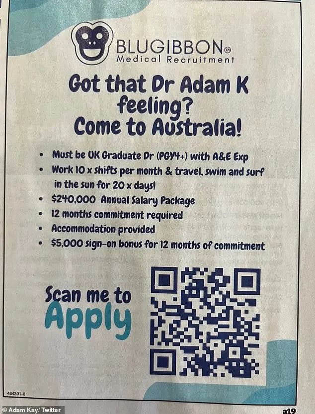 一个月工作10天，年薪13万镑，澳大利亚医院如今狂挖英国医生