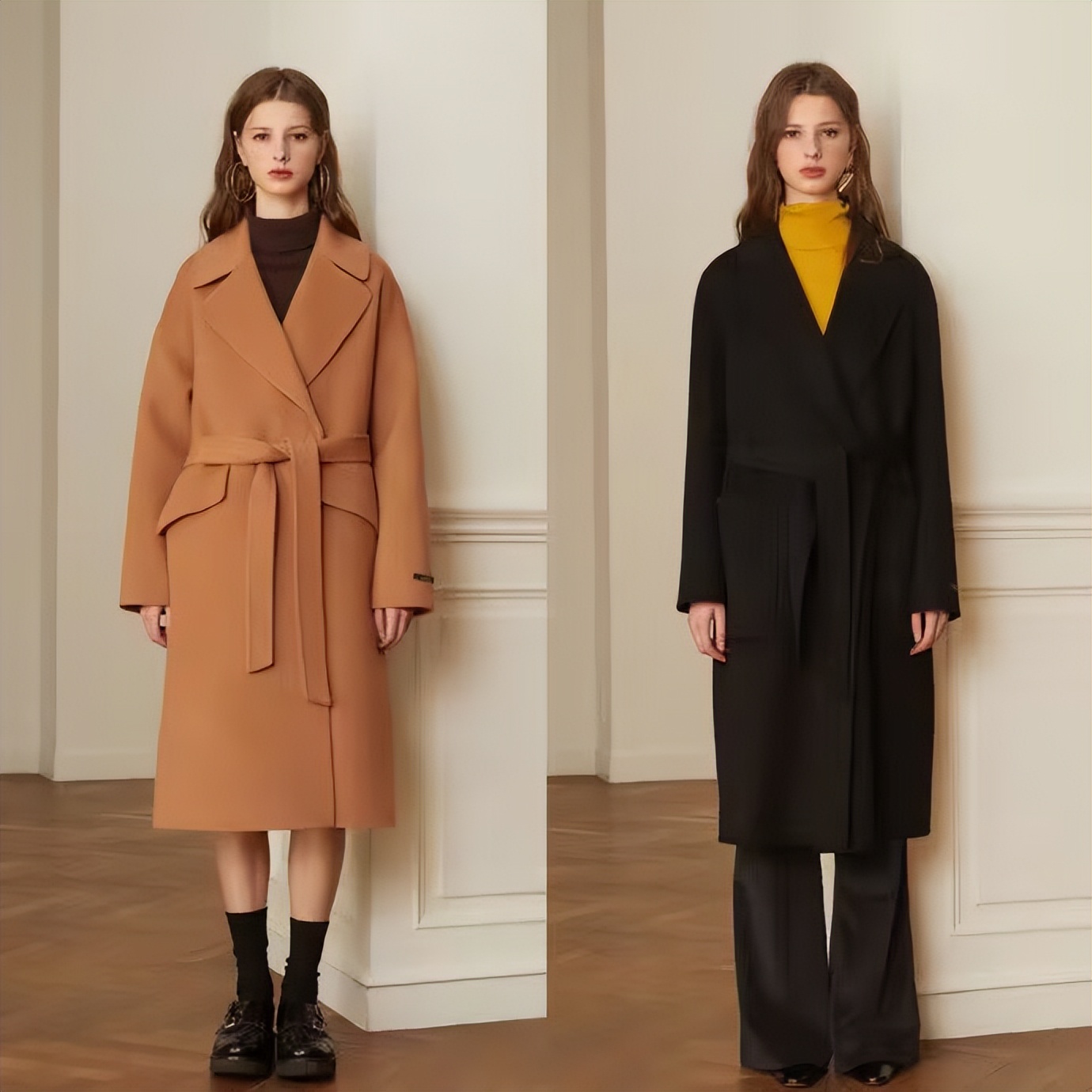 端庄优雅气质羊毛大衣长款米白色,什么颜色的大衣不过时还显白