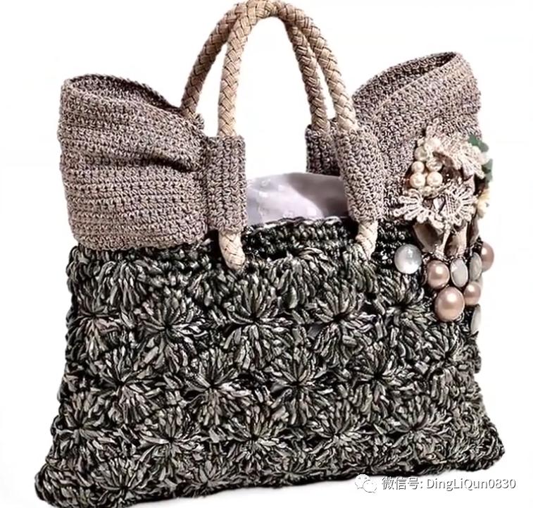 针织包包手工图纸,针织包作品