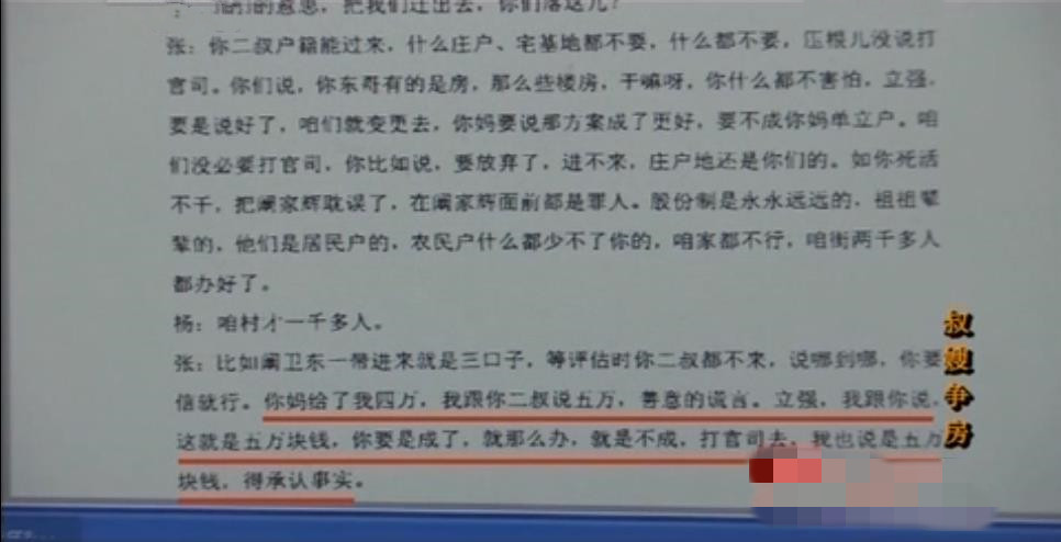 2010年,城里小叔争夺乡下大嫂的住宅,大嫂的一番话让人寒心