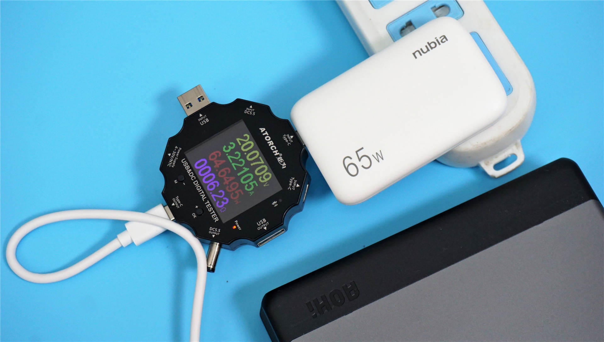 努比亚65W氮化镓充电器测评,努比亚65W快充头测评
