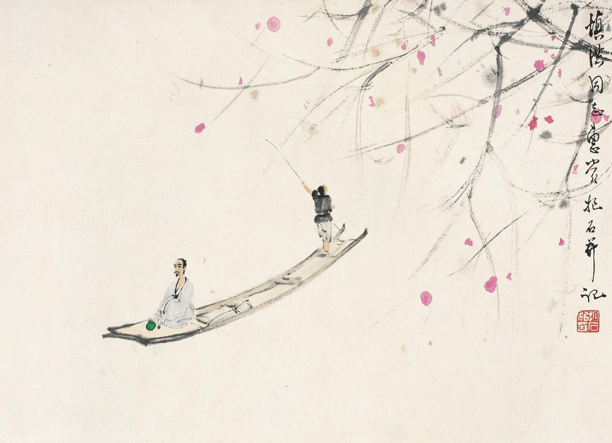 傅抱石山水临摹,傅抱石山水画流水图