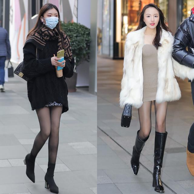 秋季过膝袜子穿法提升你的时尚感,深肉色丝袜的正确穿法