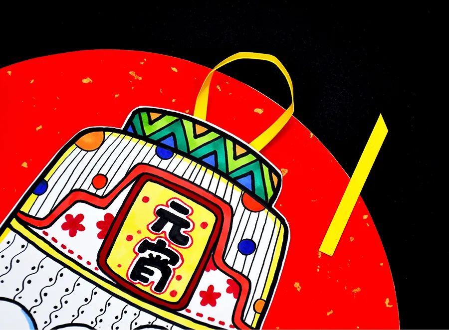 元宵节猜灯谜儿童制作画,小孩子画的元宵节猜灯谜主题画