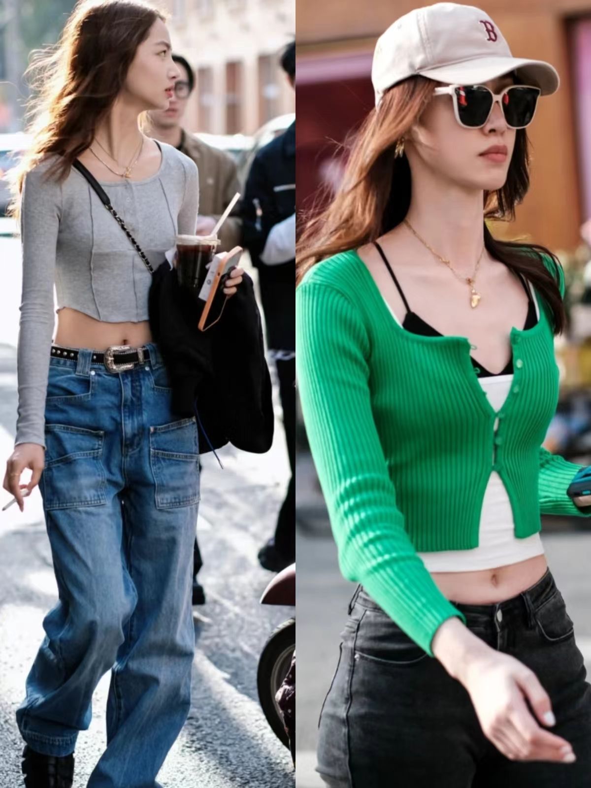 被上海春日街拍美到了，飘逸长发+气质打扮，个个都是时尚女神